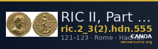 RIC II, Part 3 (second edition) Hadrian 555 — CANOA