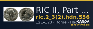 RIC II, Part 3 (second edition) Hadrian 556 — CANOA