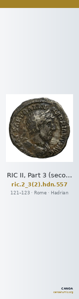RIC II, Part 3 (second edition) Hadrian 557 — CANOA
