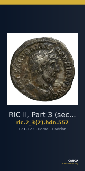 RIC II, Part 3 (second edition) Hadrian 557 — CANOA