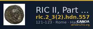 RIC II, Part 3 (second edition) Hadrian 557 — CANOA