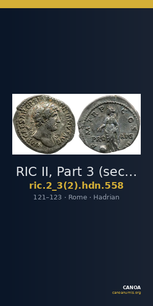 RIC II, Part 3 (second edition) Hadrian 558 — CANOA