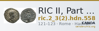 RIC II, Part 3 (second edition) Hadrian 558 — CANOA