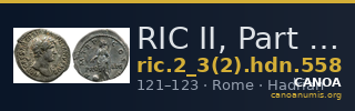 RIC II, Part 3 (second edition) Hadrian 558 — CANOA