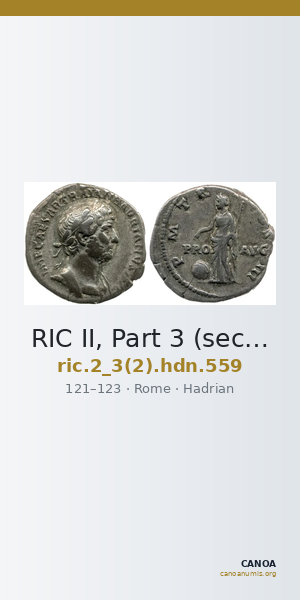 RIC II, Part 3 (second edition) Hadrian 559 — CANOA