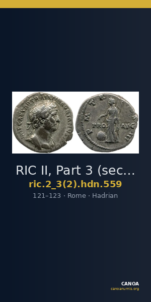 RIC II, Part 3 (second edition) Hadrian 559 — CANOA