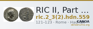 RIC II, Part 3 (second edition) Hadrian 559 — CANOA