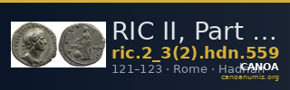 RIC II, Part 3 (second edition) Hadrian 559 — CANOA