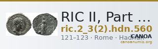 RIC II, Part 3 (second edition) Hadrian 560 — CANOA