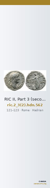 RIC II, Part 3 (second edition) Hadrian 562 — CANOA