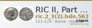 RIC II, Part 3 (second edition) Hadrian 562 — CANOA