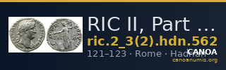 RIC II, Part 3 (second edition) Hadrian 562 — CANOA
