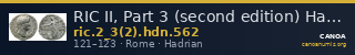 RIC II, Part 3 (second edition) Hadrian 562 — CANOA