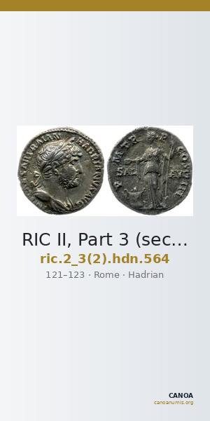 RIC II, Part 3 (second edition) Hadrian 564 — CANOA