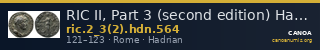 RIC II, Part 3 (second edition) Hadrian 564 — CANOA