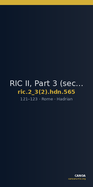 RIC II, Part 3 (second edition) Hadrian 565 — CANOA
