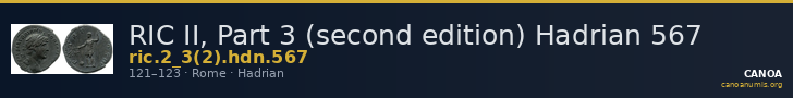 RIC II, Part 3 (second edition) Hadrian 567 — CANOA