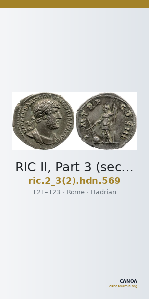 RIC II, Part 3 (second edition) Hadrian 569 — CANOA
