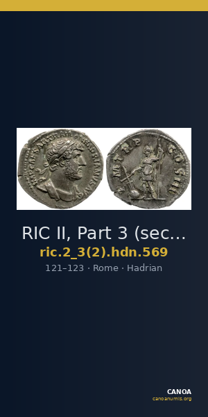 RIC II, Part 3 (second edition) Hadrian 569 — CANOA