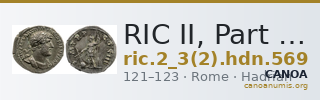 RIC II, Part 3 (second edition) Hadrian 569 — CANOA