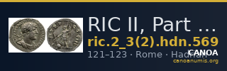 RIC II, Part 3 (second edition) Hadrian 569 — CANOA