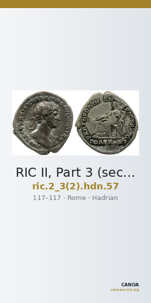 RIC II, Part 3 (second edition) Hadrian 57 — CANOA