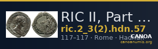 RIC II, Part 3 (second edition) Hadrian 57 — CANOA