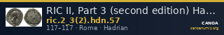 RIC II, Part 3 (second edition) Hadrian 57 — CANOA