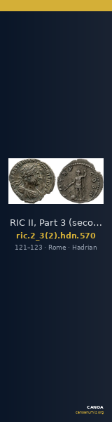 RIC II, Part 3 (second edition) Hadrian 570 — CANOA