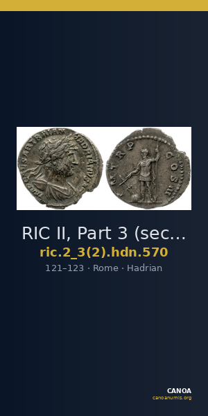 RIC II, Part 3 (second edition) Hadrian 570 — CANOA