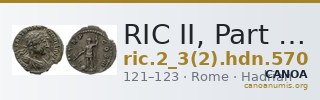 RIC II, Part 3 (second edition) Hadrian 570 — CANOA