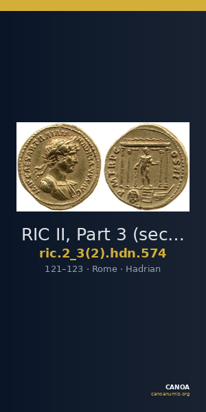 RIC II, Part 3 (second edition) Hadrian 574 — CANOA