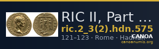 RIC II, Part 3 (second edition) Hadrian 575 — CANOA