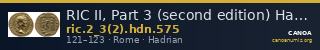 RIC II, Part 3 (second edition) Hadrian 575 — CANOA