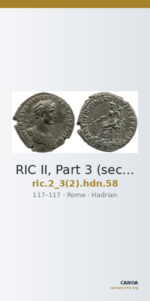 RIC II, Part 3 (second edition) Hadrian 58 — CANOA