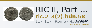 RIC II, Part 3 (second edition) Hadrian 58 — CANOA