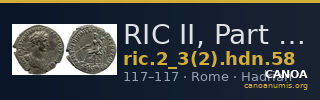 RIC II, Part 3 (second edition) Hadrian 58 — CANOA