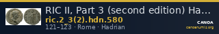 RIC II, Part 3 (second edition) Hadrian 580 — CANOA