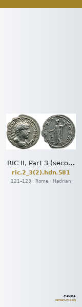 RIC II, Part 3 (second edition) Hadrian 581 — CANOA