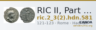 RIC II, Part 3 (second edition) Hadrian 581 — CANOA
