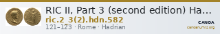 RIC II, Part 3 (second edition) Hadrian 582 — CANOA
