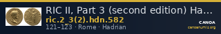 RIC II, Part 3 (second edition) Hadrian 582 — CANOA
