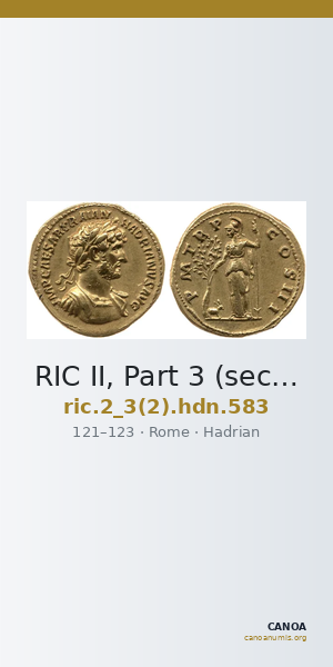 RIC II, Part 3 (second edition) Hadrian 583 — CANOA
