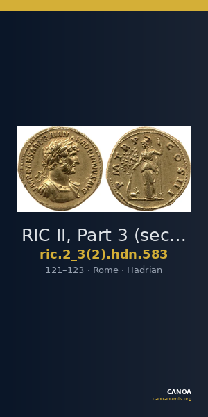 RIC II, Part 3 (second edition) Hadrian 583 — CANOA