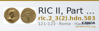 RIC II, Part 3 (second edition) Hadrian 583 — CANOA