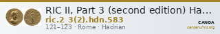 RIC II, Part 3 (second edition) Hadrian 583 — CANOA
