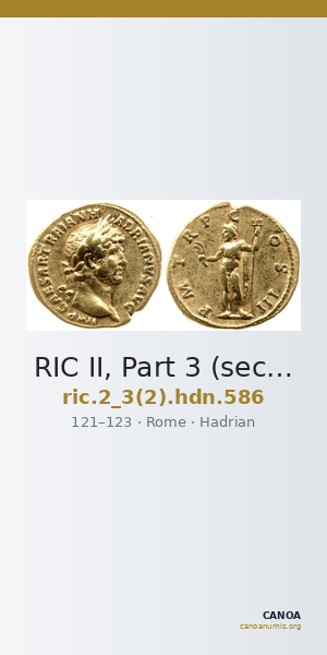 RIC II, Part 3 (second edition) Hadrian 586 — CANOA