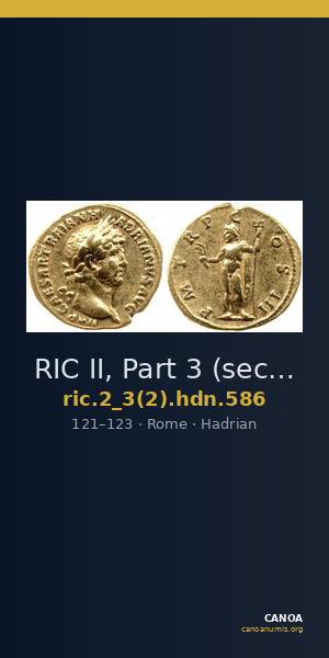 RIC II, Part 3 (second edition) Hadrian 586 — CANOA