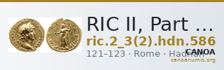 RIC II, Part 3 (second edition) Hadrian 586 — CANOA