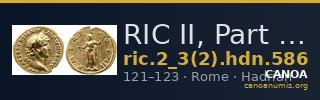 RIC II, Part 3 (second edition) Hadrian 586 — CANOA